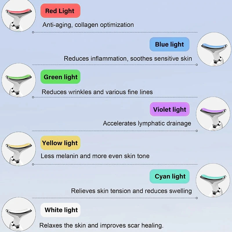 BeautyHue™ 7-Color LED Face & Neck Lifter (EMS + Heat)