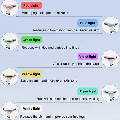 BeautyHue™ 7-Color LED Face & Neck Lifter (EMS + Heat)